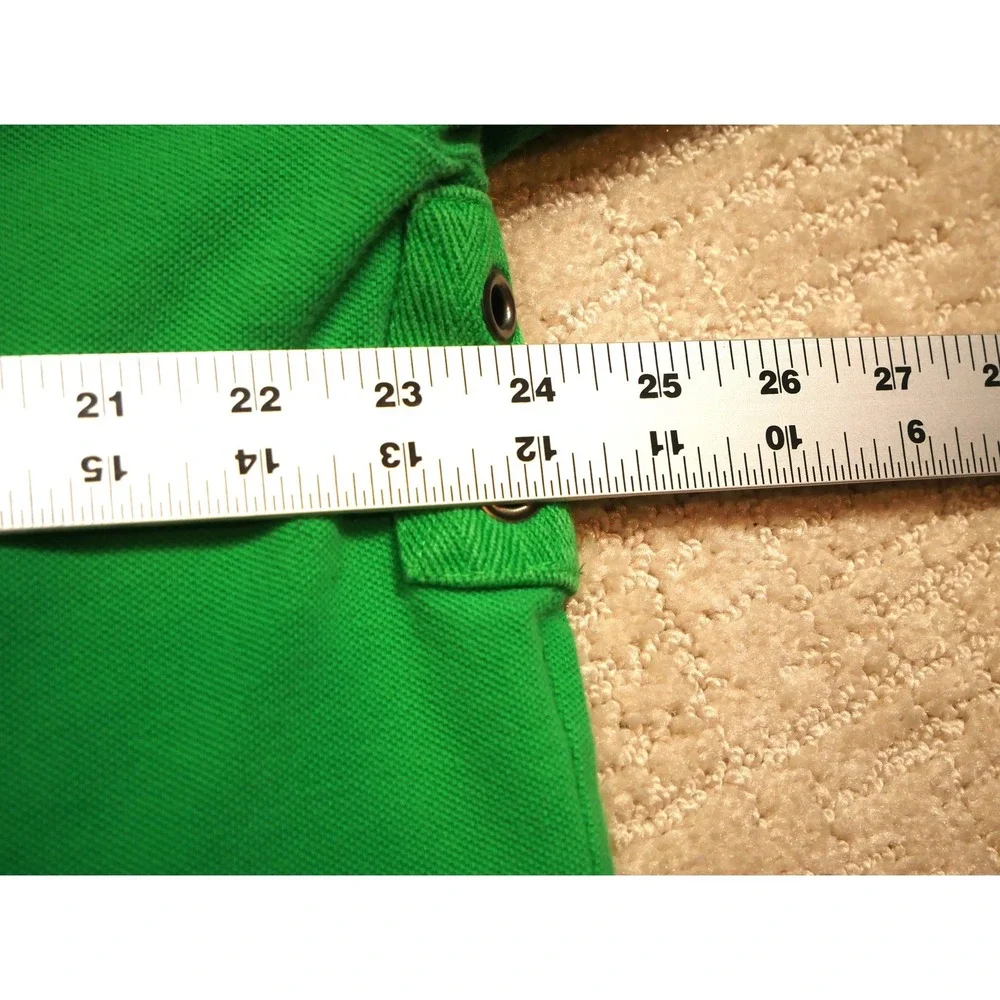 Vintage Polo Ralph Lauren Men XL Big Pony Polo Shirt Green Blue Short‎ Sleeve